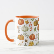 Halloween-mugg med pumpor - Vit