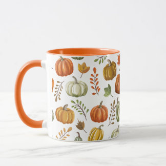 Halloween-mugg med pumpor - Vit Mugg
