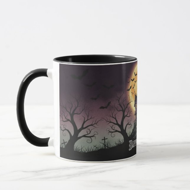 Halloween-mugg med spökhus mugg (Vänster)