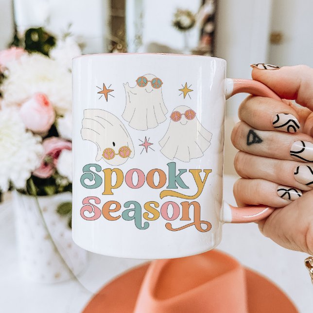Halloween Mugg Retro Cute Ghost Spooky Season Mugg (Skapare uppladdad)