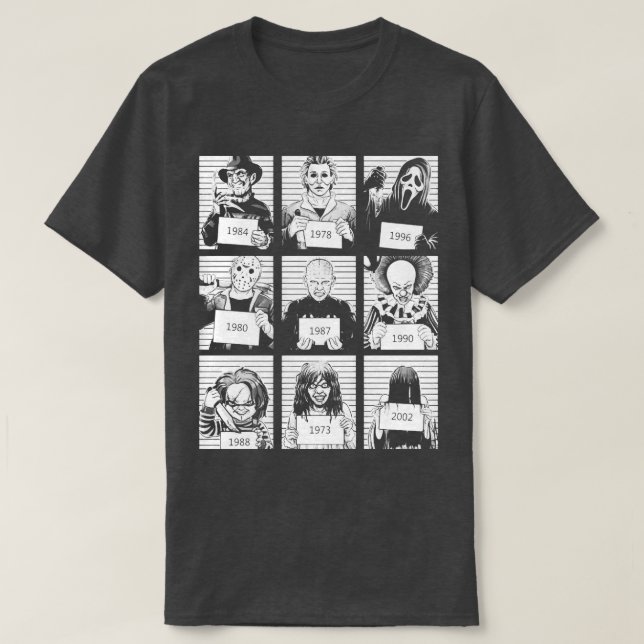 Halloween Mugg Shot Horror Character T Shirt (Design framsida)