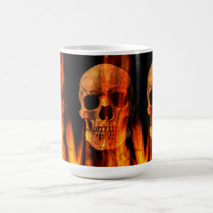 Halloween Mugg/Skeleton vid brand Kaffemugg