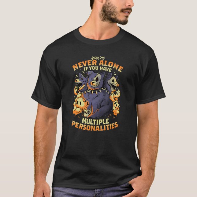 Halloween Multiple Personalities  Hound Dog Sarcas T Shirt (Framsida)