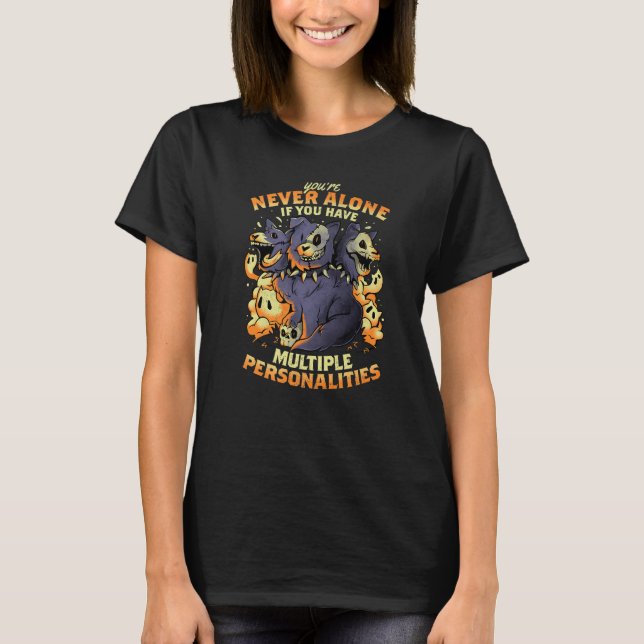 Halloween Multiple Personalities  Hound Dog Sarcas T Shirt (Framsida)