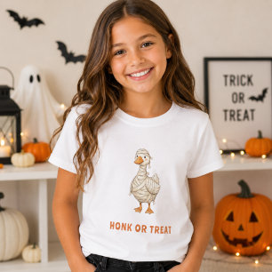 Halloween Mummi Gås Honk eller Godis Flicka T Shirt