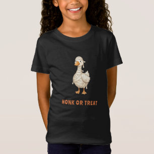 Halloween Mummi Gås Honka eller Bjuda Flicka T Shirt
