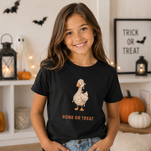 Halloween Mummi Gås Honka eller Bjuda Flicka T Shirt