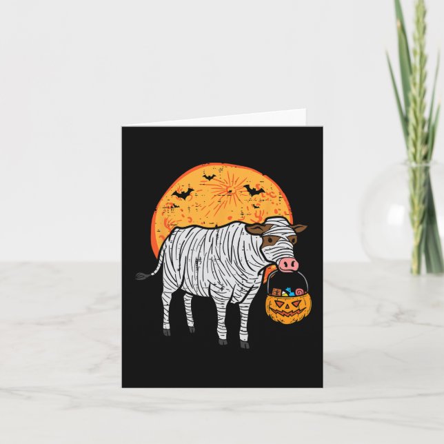Halloween Mummy Cow Trick Treat Farm Costume Boys Kort (Framsida)