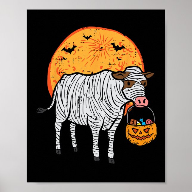 Halloween Mummy Cow Trick Treat Farm Costume Boys Poster (Framsidan)