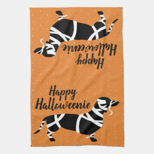 Halloween Mummy Dachshund Glad Halloweenie Kökshandduk