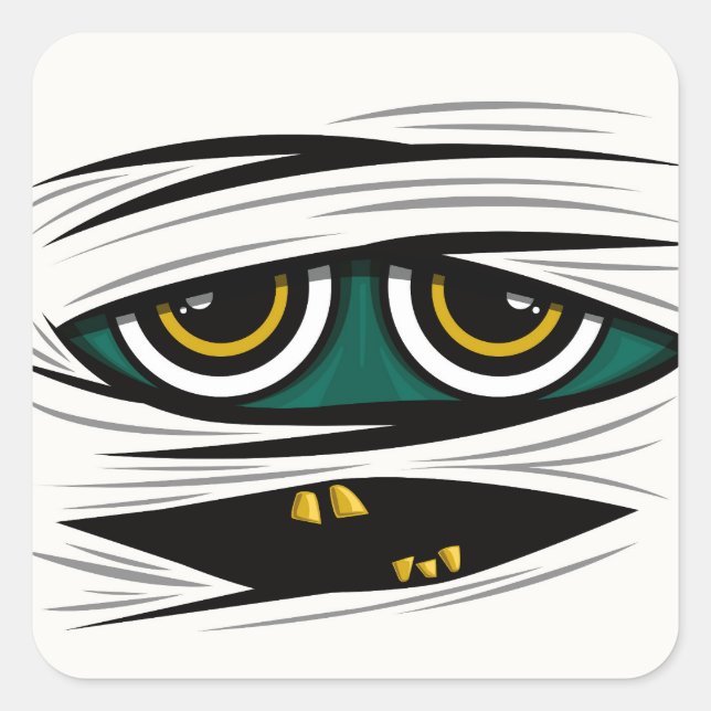 Halloween Mummy Fyrkantigt Klistermärke (Framsida)