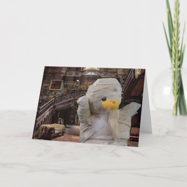 Halloween Mummy. Kort för hälsning (Framsida)