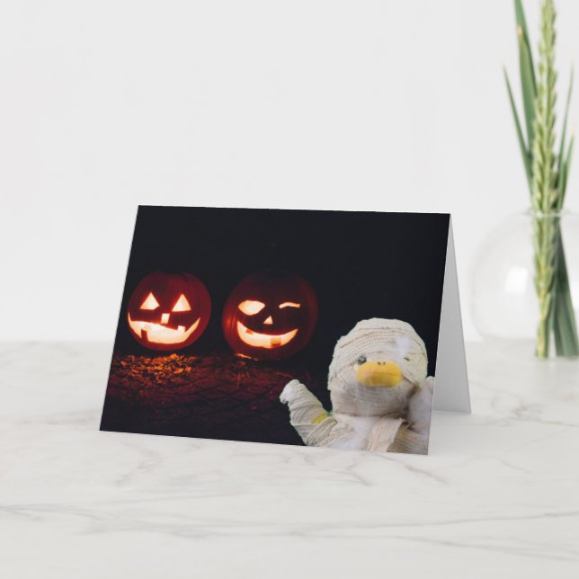 Halloween Mummy. Kort för hälsning (Framsida)