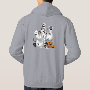 Halloween Mummy med Kattunge och Ghost Manar Hoodie
