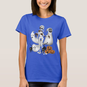 Halloween Mummy med Kattunge och Ghost T Shirt