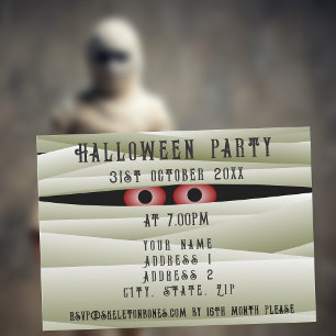 Halloween Mummy Monster Kids Party-inbjudan Inbjudningar