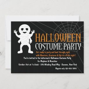 Halloween Mummy Party-inbjudan Inbjudningar