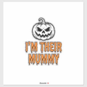 Halloween Mummy Pumpa Vintage Gravyr T-Shirt De Klistermärken
