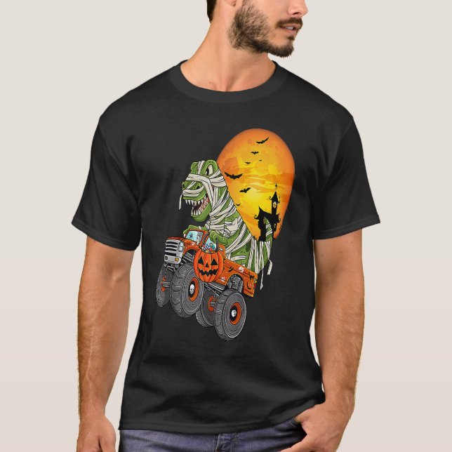 Halloween Mummy Rex Monster Truck  1 T Shirt (Framsida)