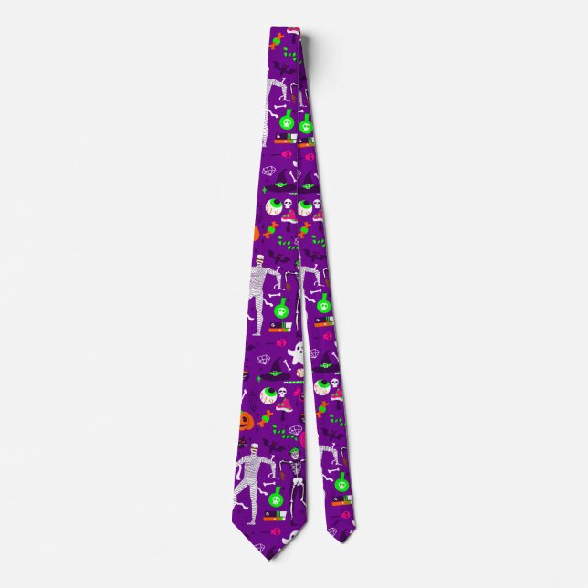 halloween mummy skeleton pumpkin spökmonster slips (Framsida)