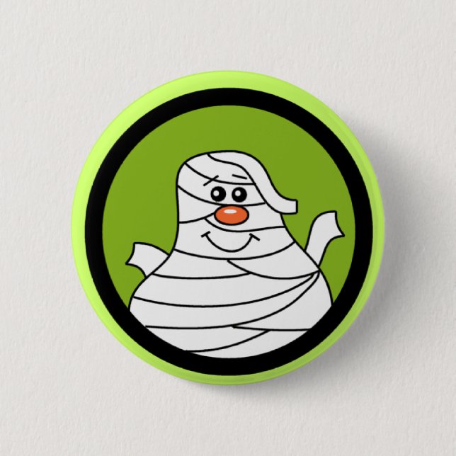 Halloween Mummy Tshirts och Gifts Knapp (Framsida)