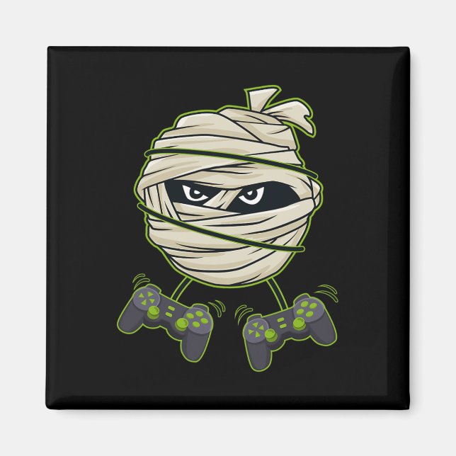 Halloween Mummy Video Gamer Controller Boys Kids Magnet (Framsidan)