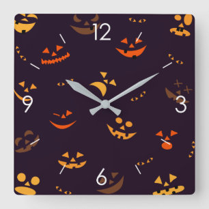 Halloween-mur med hemlig kammarruta fyrkantig klocka