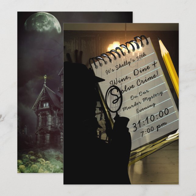 Halloween Murder MystoppHouse Spooky Modern Inbjudningar (Fram/baksida)