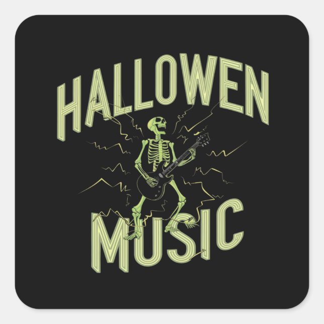 HALLOWEEN MUSIC FYRKANTIGT KLISTERMÄRKE (Framsida)