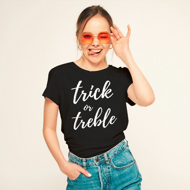 Halloween Music Teacher Trick eller Treble T-Shirt (Skapare uppladdad)