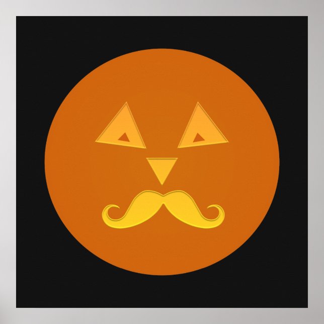Halloween Mustache Pumpkin poster (Framsidan)