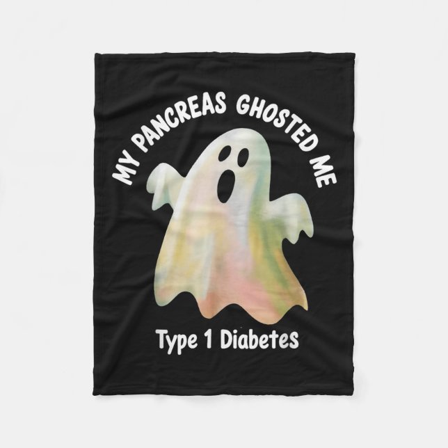Halloween My Pancreas Ghosted Me Diabetes Boys &am Fleecefilt (Framsidan)