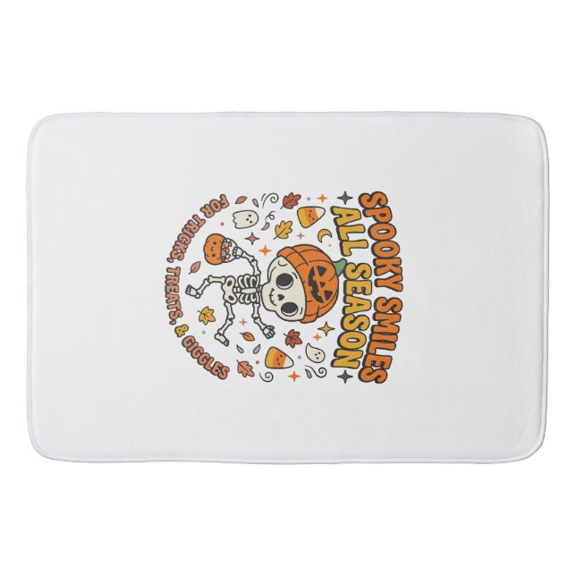 Halloween Mysig Skelett Firande Badrumsmatta (Framsidan)