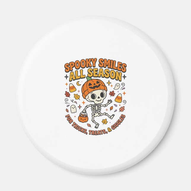 Halloween Mysig Skelett Firande Magnet (Framsidan)