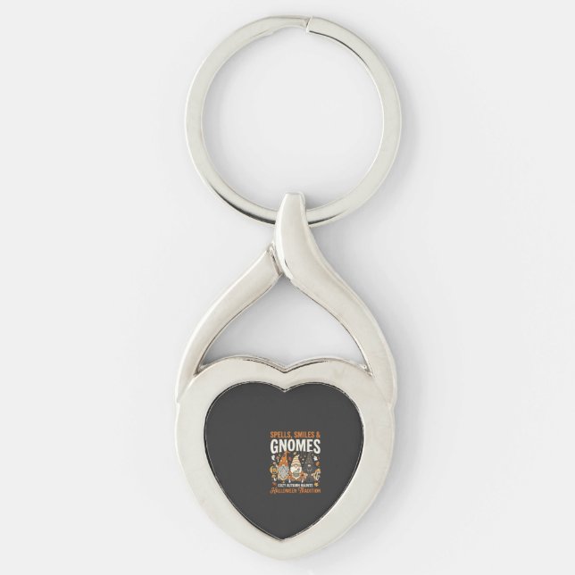 Halloween Mysig Tomte-samling Twisted Heart Silverfärgad Nyckelring (Framsidan)