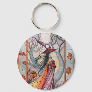 Halloween Mystic Häxa av Molly Harrison Nyckelring