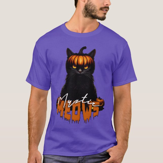 halloween Mystic Meows-gåva T Shirt (Framsida)