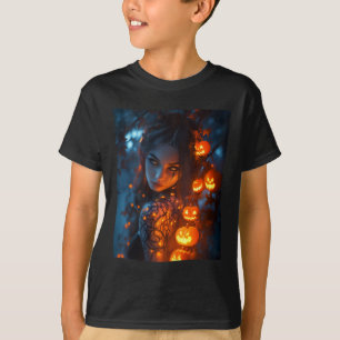 Halloween Mystical Enchanting Witch Glowing Pumpki T Shirt