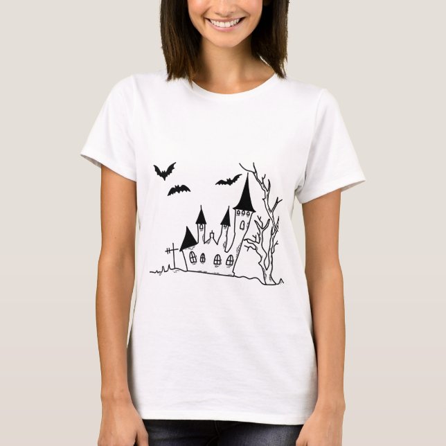 Halloween Mystical House T Shirt (Framsida)