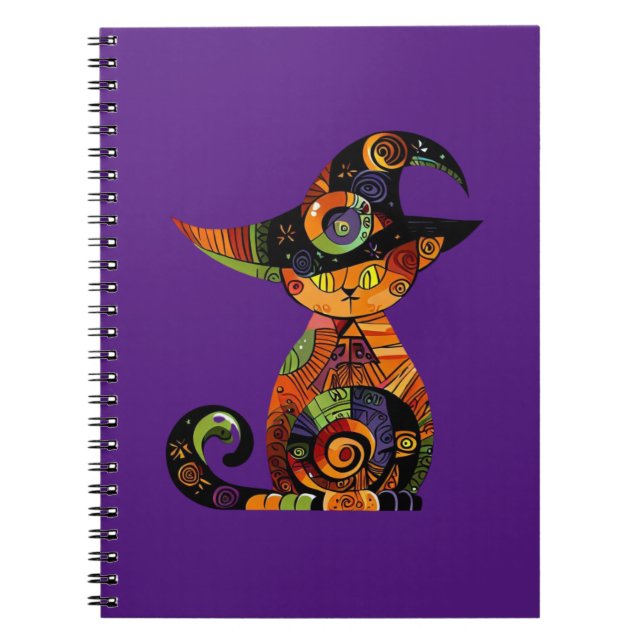 Halloween/mystisk/katt/fall Anteckningsbok (Framsidan)