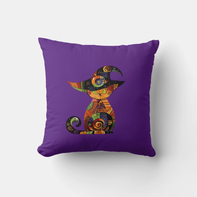 Halloween/mystisk/katt/fall Kudde (Framsida)