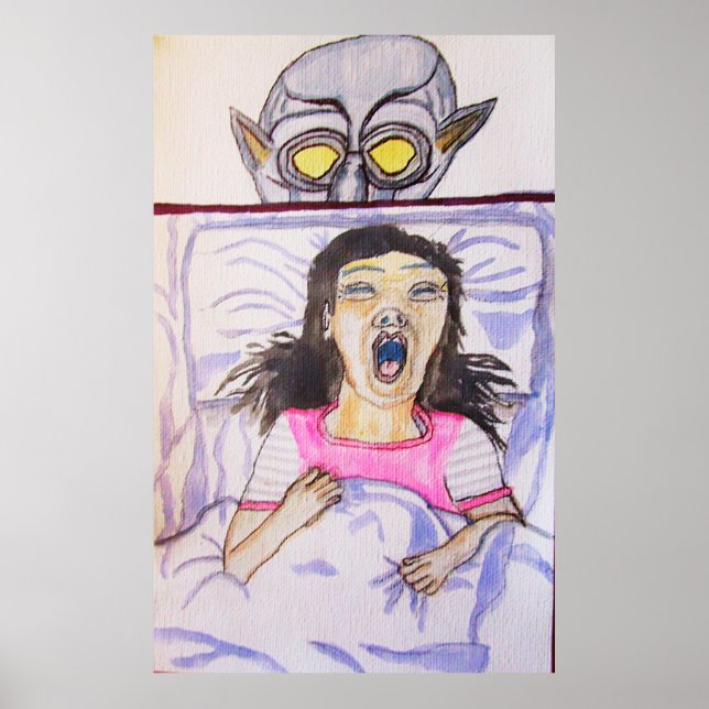 HALLOWEEN NÅGONTING ÄR UNDER BED POSTER (Framsidan)