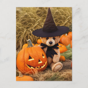 Halloween Nalle Jack o lantern Helg Vykort