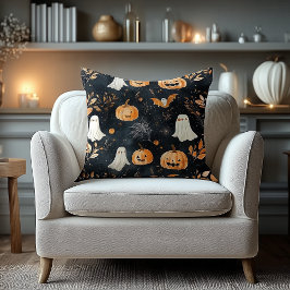 Halloween Name Pillow – Pumpkins, Ghosts & Autumn  Kudde