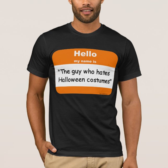 Halloween nametagt-skjorta tee shirt (Framsida)