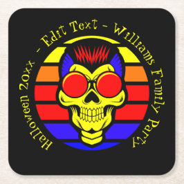 Halloween Namn År 20xx textåterställ eller nedtona Underlägg Papper Kvadrat