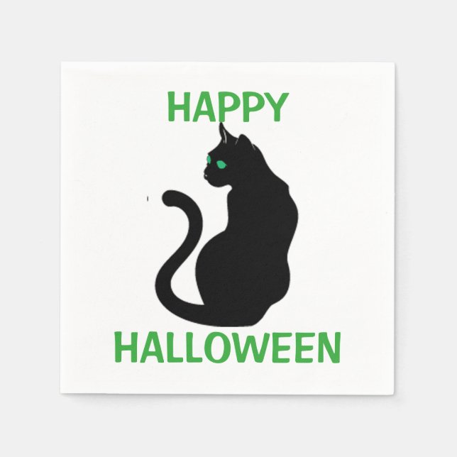 Halloween Napkin/Black Cat Pappersservett (Framsidan)