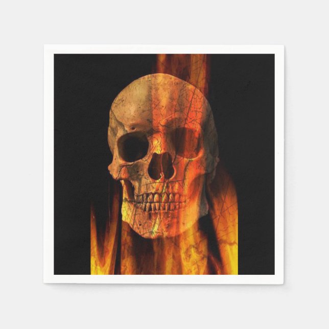 Halloween Napkin/Döskallar på eld Pappersservett (Framsidan)