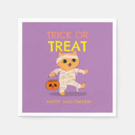 Halloween-napkin, kattunge mummy-trick eller behan pappersservett