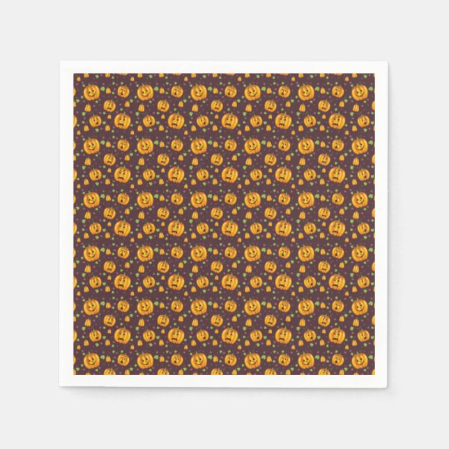 Halloween Napkin/Pumpkins Pappersservett (Framsidan)